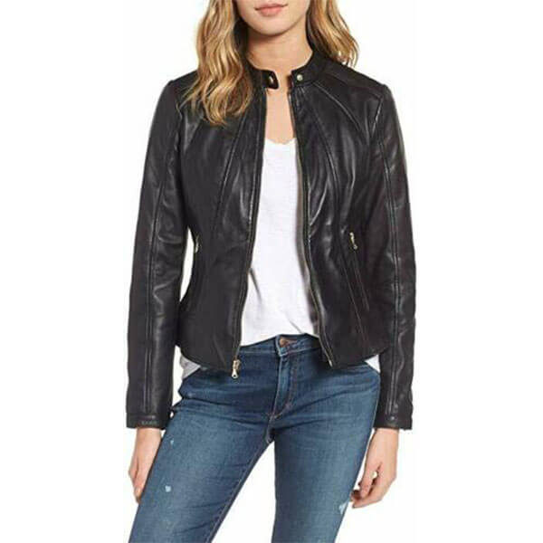 Leather Lifestyle Womens Lambskin Genuine Leather Jacket Slim Fit Biker Motorcycle Stylish Coat #WJ82 